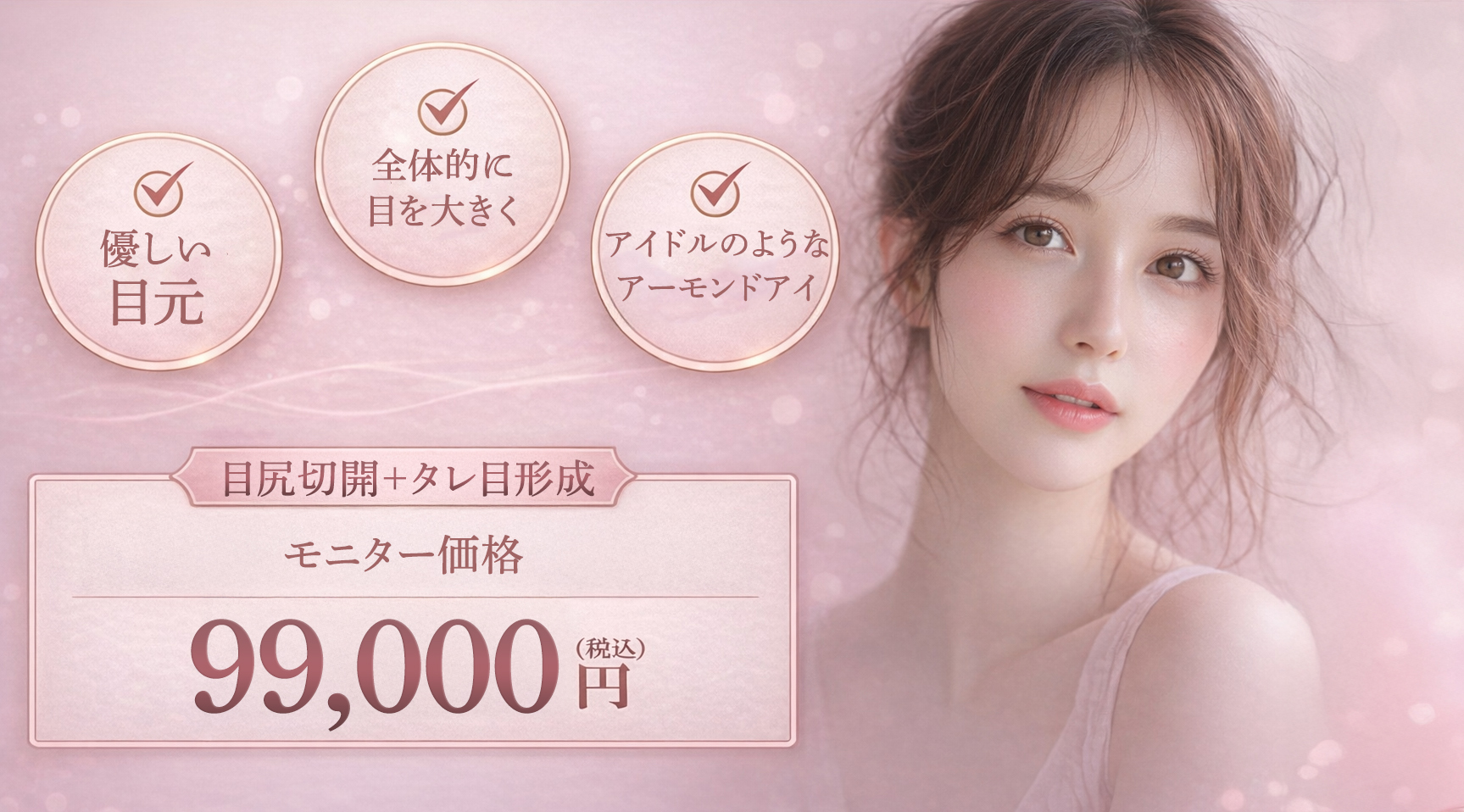 目尻切開＋タレ目形成（埋没法）